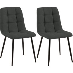 Juego de 2 sillas de comedor Tilde en tela gris oscuro Juego de 2 sillas de comedor Tilde en tela gris oscuro