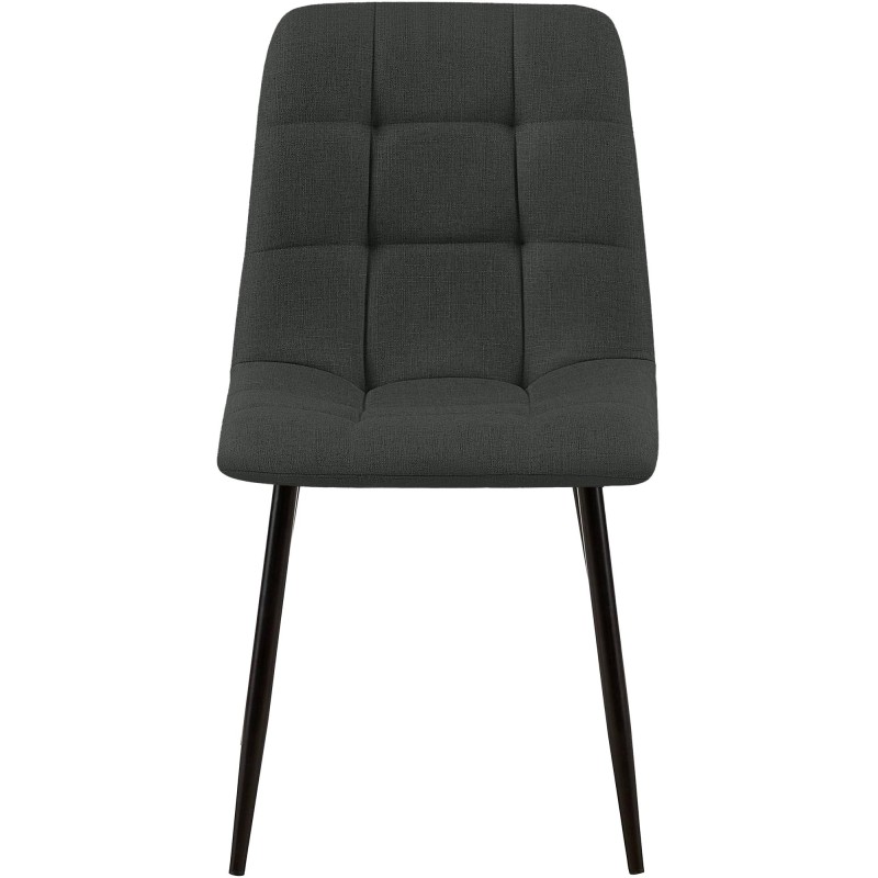 Juego de 2 sillas de comedor Tilde en tela gris oscuro
