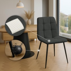 Juego de 2 sillas de comedor Tilde en tela gris oscuro Juego de 2 sillas de comedor Tilde en tela gris oscuro