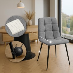 Juego de 2 sillas de comedor Tilde en tela gris Juego de 2 sillas de comedor Tilde en tela gris