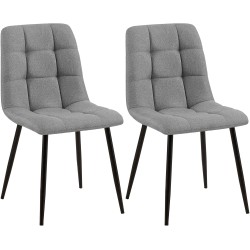 Juego de 2 sillas de comedor Tilde en tela gris Juego de 2 sillas de comedor Tilde en tela gris