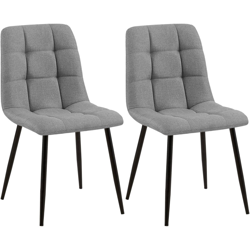 Juego de 2 sillas de comedor Tilde en tela gris