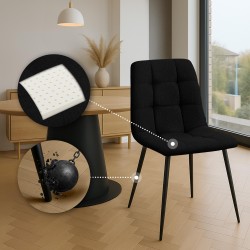 Juego de 2 sillas de comedor Tilde en tela negra Juego de 2 sillas de comedor Tilde en tela negra