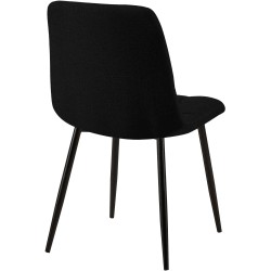 Juego de 2 sillas de comedor Tilde en tela negra Juego de 2 sillas de comedor Tilde en tela negra
