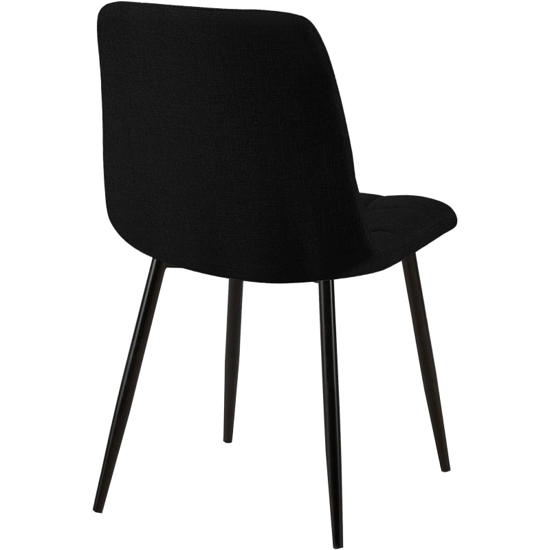 Juego de 2 sillas de comedor Tilde en tela negra Juego de 2 sillas de comedor Tilde en tela negra