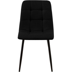 Juego de 2 sillas de comedor Tilde en tela negra Juego de 2 sillas de comedor Tilde en tela negra