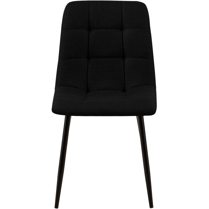 Juego de 2 sillas de comedor Tilde en tela negra Juego de 2 sillas de comedor Tilde en tela negra