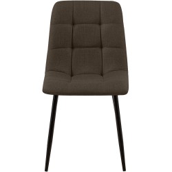Juego de 2 sillas de comedor Tilde en tela marrón