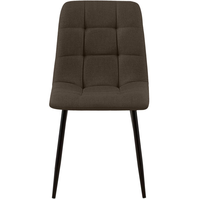 Juego de 2 sillas de comedor Tilde en tela marrón