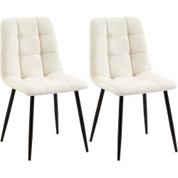 Juego de 2 sillas de comedor Tilde en tela color crema Juego de 2 sillas de comedor Tilde en tela color crema