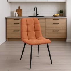 Juego de 2 sillas de comedor Tilde en tela naranja