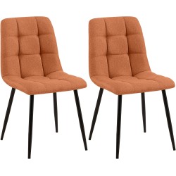 Juego de 2 sillas de comedor Tilde en tela naranja Juego de 2 sillas de comedor Tilde en tela naranja