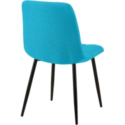 Juego de 2 sillas de comedor Tilde en tela turquesa Juego de 2 sillas de comedor Tilde en tela turquesa