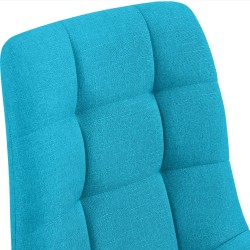 Juego de 2 sillas de comedor Tilde en tela turquesa Juego de 2 sillas de comedor Tilde en tela turquesa