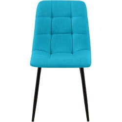 Juego de 2 sillas de comedor Tilde en tela turquesa Juego de 2 sillas de comedor Tilde en tela turquesa