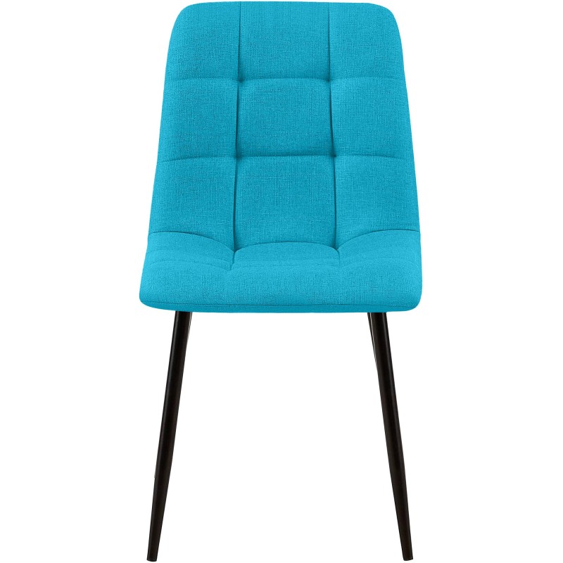 Juego de 2 sillas de comedor Tilde en tela turquesa