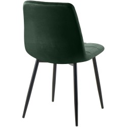 Juego de 2 sillas de comedor Tilde en terciopelo verde