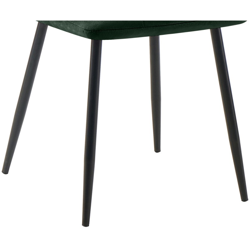 Juego de 2 sillas de comedor Tilde en terciopelo verde