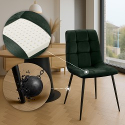 Juego de 2 sillas de comedor Tilde en terciopelo verde Juego de 2 sillas de comedor Tilde en terciopelo verde