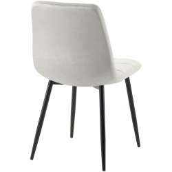 Juego de 2 sillas de comedor Tilde en terciopelo gris