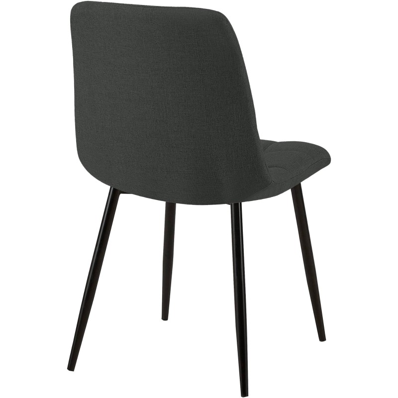 Juego de 4 sillas de comedor Tilde en tela gris oscuro Juego de 4 sillas de comedor Tilde en tela gris oscuro