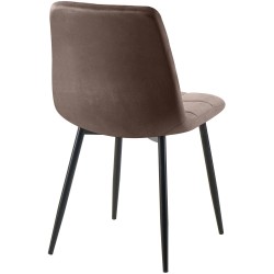 Juego de 4 sillas de comedor Tilde en terciopelo marrón