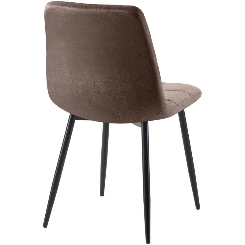 Juego de 4 sillas de comedor Tilde en terciopelo marrón Juego de 4 sillas de comedor Tilde en terciopelo marrón