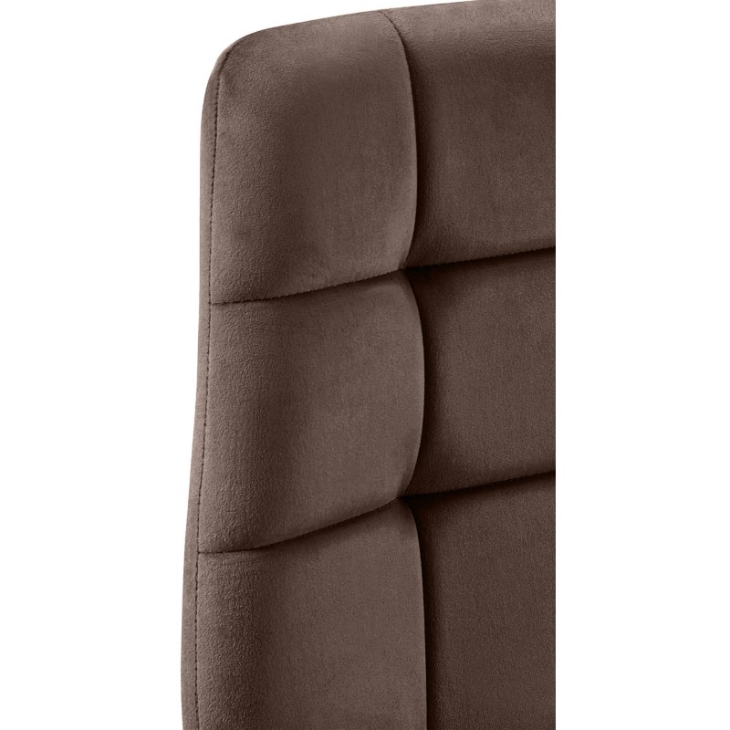 Juego de 4 sillas de comedor Tilde en terciopelo marrón