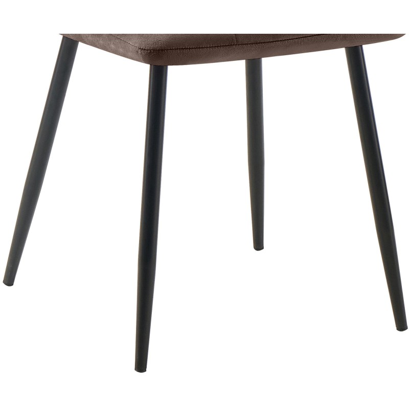 Juego de 4 sillas de comedor Tilde en terciopelo marrón