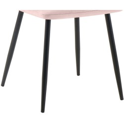 Juego de 4 sillas de comedor Tilde en terciopelo rosa Juego de 4 sillas de comedor Tilde en terciopelo rosa