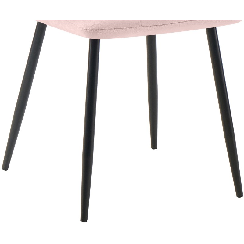 Juego de 4 sillas de comedor Tilde en terciopelo rosa