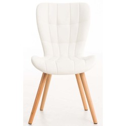 Juego de 4 sillas de comedor Elda de polipiel blanca