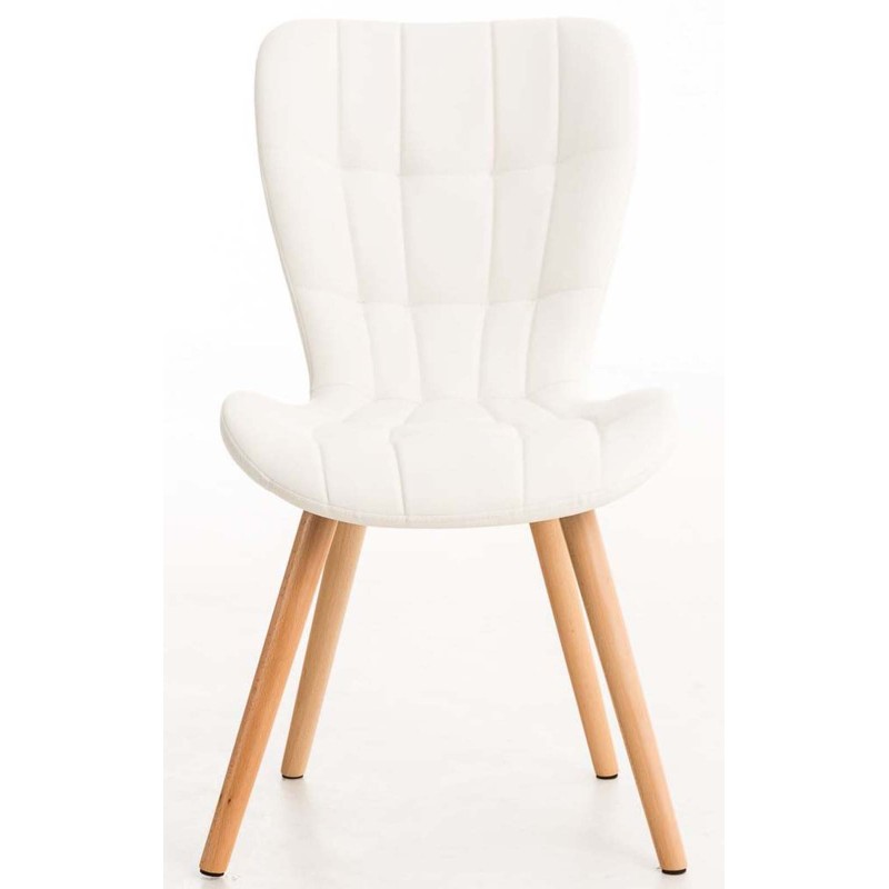 Juego de 4 sillas de comedor Elda de polipiel blanca Juego de 4 sillas de comedor Elda de polipiel blanca