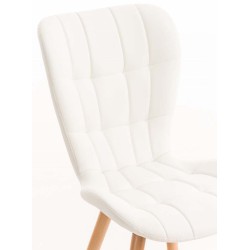 Juego de 4 sillas de comedor Elda de polipiel blanca Juego de 4 sillas de comedor Elda de polipiel blanca
