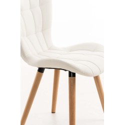 Juego de 4 sillas de comedor Elda de polipiel blanca Juego de 4 sillas de comedor Elda de polipiel blanca