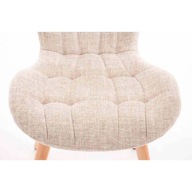 Conjunto de 4 sillas Elda en tejido natura crema