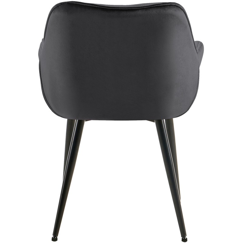 Juego de 4 sillas de terciopelo Tanna gris oscuro