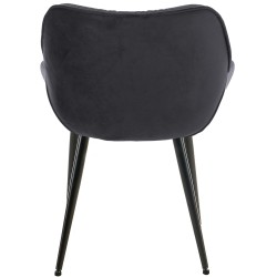 Conjunto de 4 sillas Tanna en terciopelo negro Conjunto de 4 sillas Tanna en terciopelo negro