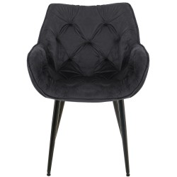Conjunto de 4 sillas Tanna en terciopelo negro Conjunto de 4 sillas Tanna en terciopelo negro