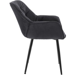 Conjunto de 4 sillas Tanna en terciopelo negro Conjunto de 4 sillas Tanna en terciopelo negro