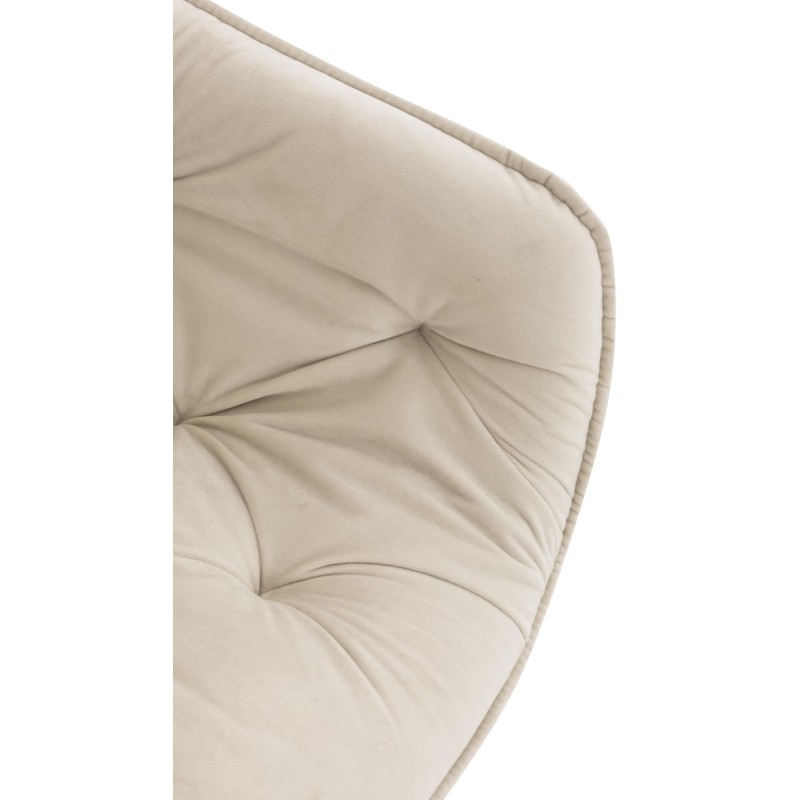 Conjunto de 4 sillas Tanna en terciopelo color crema