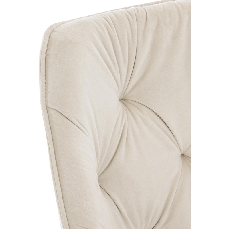 Conjunto de 4 sillas Tanna en terciopelo color crema