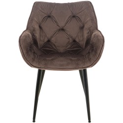 Conjunto de 4 sillas Tanna en terciopelo marrón