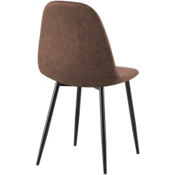 Juego de 4 sillas de comedor Napier, piel sintética marrón