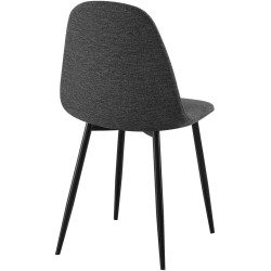 Juego de 4 sillas de comedor Napier de tela en color negro