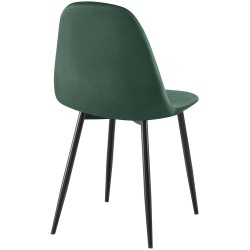 Juego de 4 sillas de comedor Napier de terciopelo verde