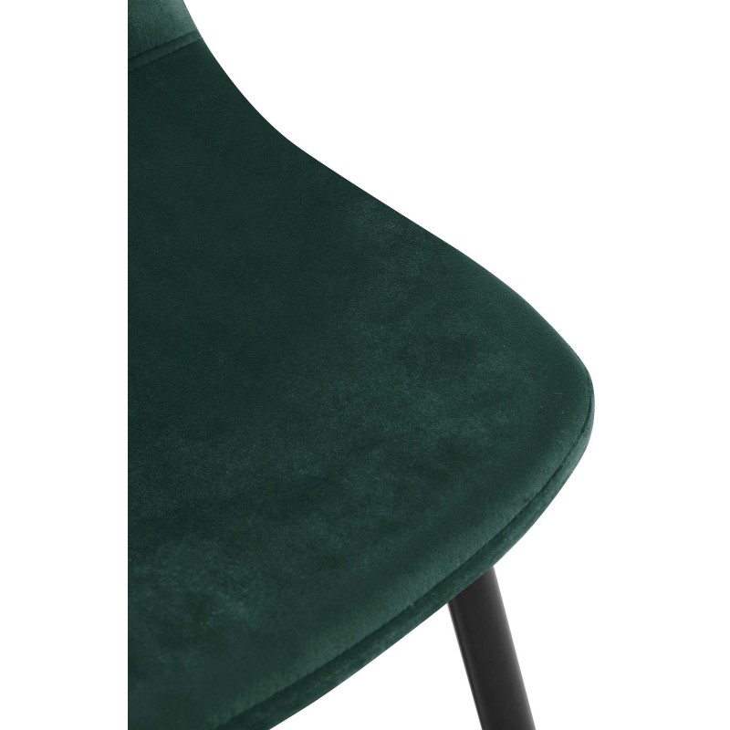 Juego de 4 sillas de comedor Napier de terciopelo verde