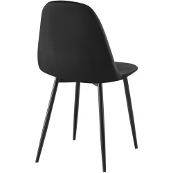 Juego de 4 sillas de comedor Napier en terciopelo negro
