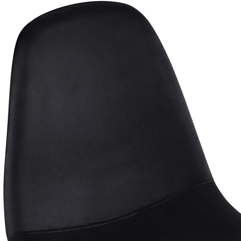 Juego de 4 sillas de comedor Napier en terciopelo negro