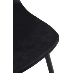 Juego de 4 sillas de comedor Napier en terciopelo negro Juego de 4 sillas de comedor Napier en terciopelo negro